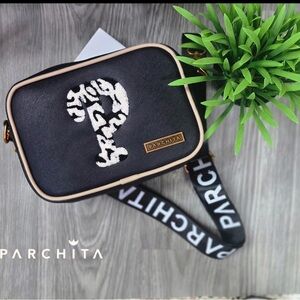 Parchita Black and White Crossbody Bag